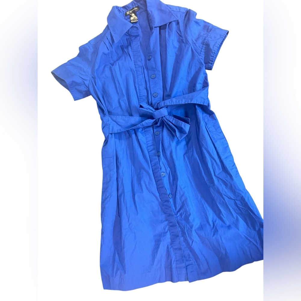 INC International Concepts Vibrant Blue Shirt Dress